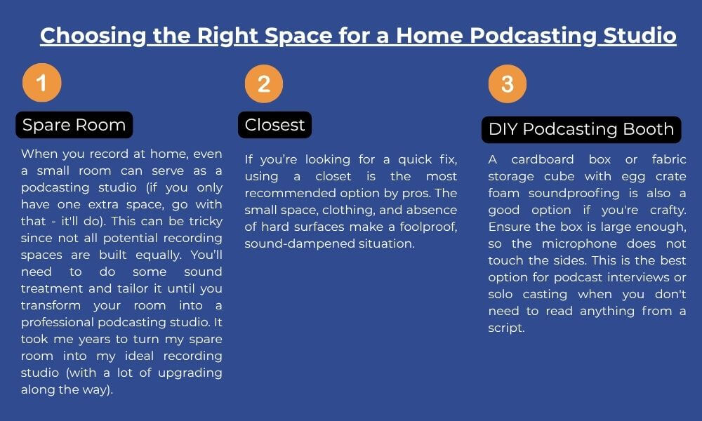 choosing space for podcasting studio