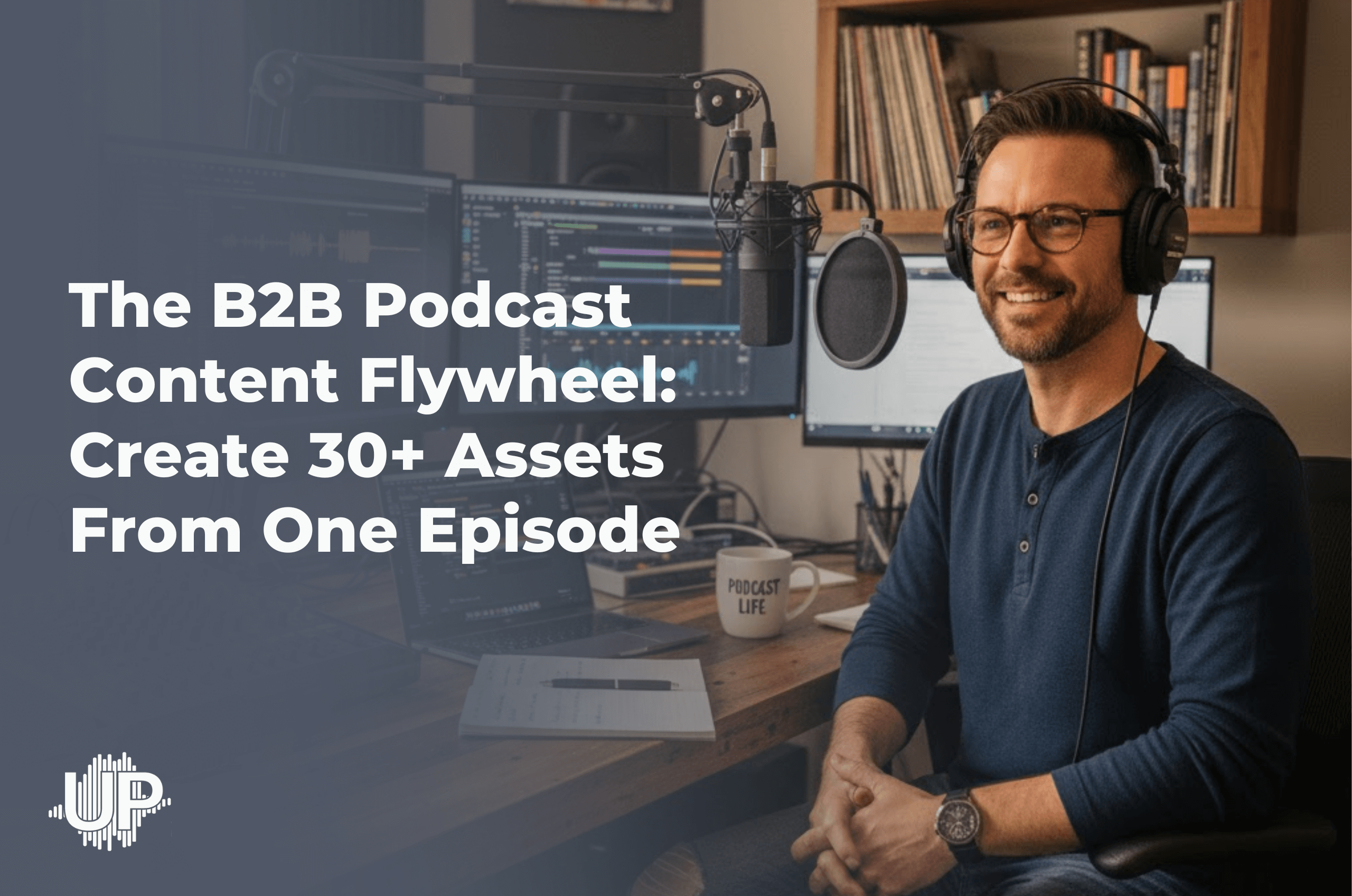 Featured image for “The B2B Podcast Content Flywheel: Create 30+ Assets From One Episode”